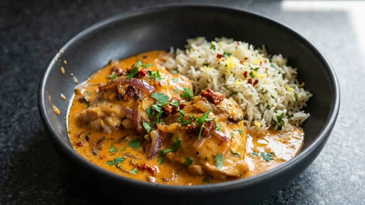 High Protein Caramelized Onion Creamy Chicken