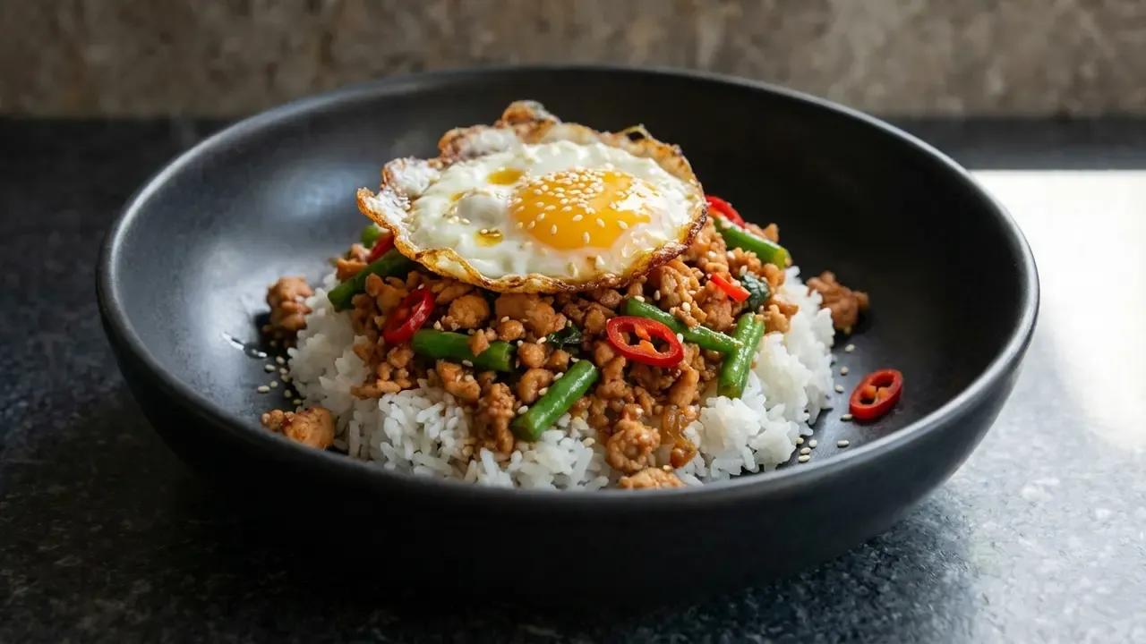 High Protein Chicken Pad Kra Pao