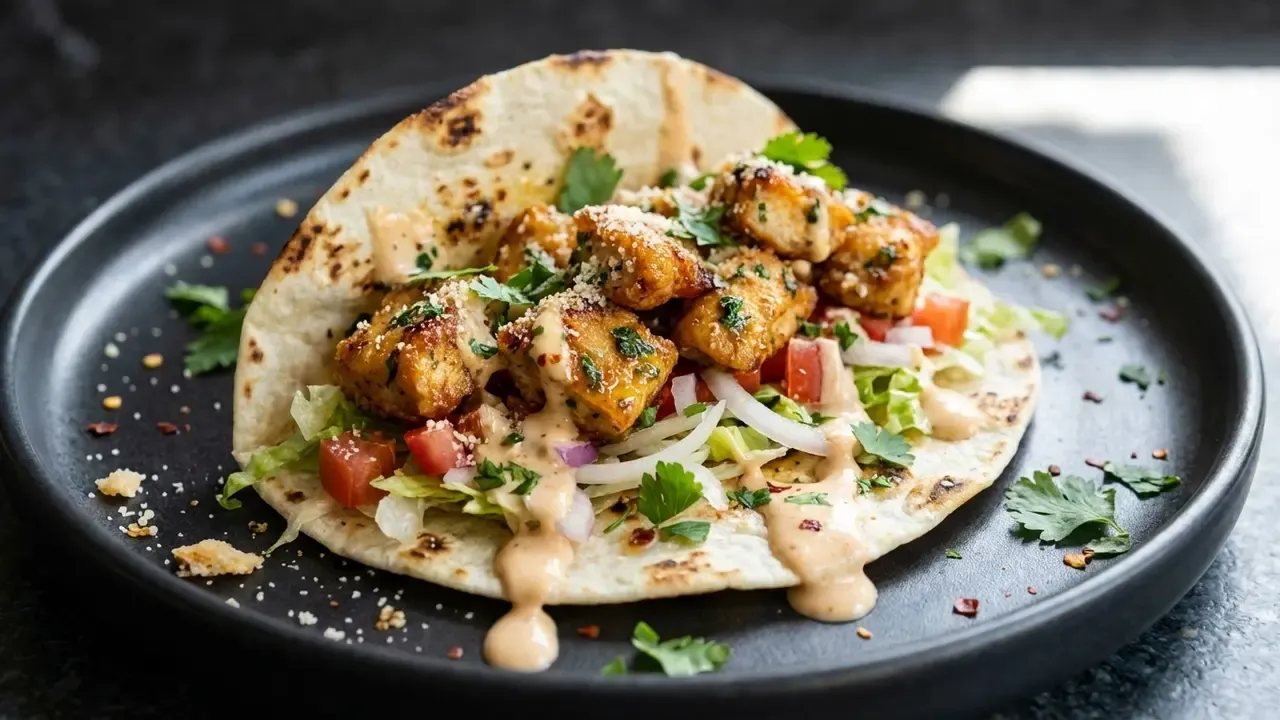 Knusprige Knoblauch-Parmesan-Hähnchen-Wraps