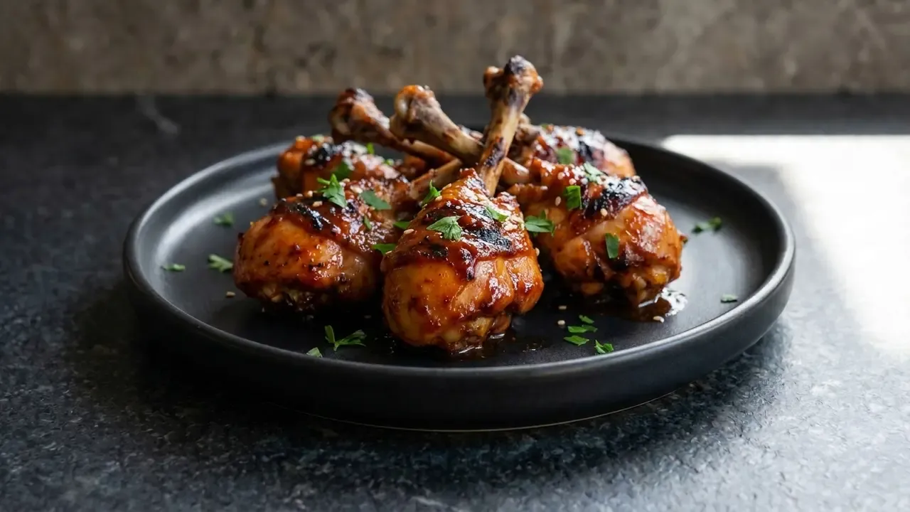 Hähnchen-Lollipops mit Ahorn-Sriracha-Glasur