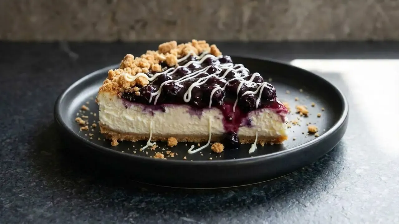 High Protein Blueberry Cheesecake