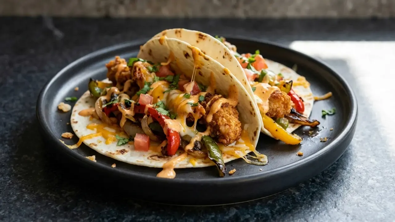 High Protein Cheesy Chicken Fajita Wraps