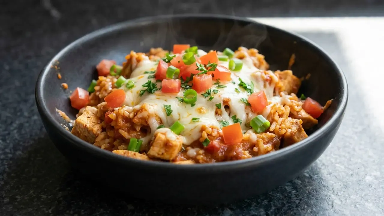High Protein Cheesy Taco Chicken & Rice