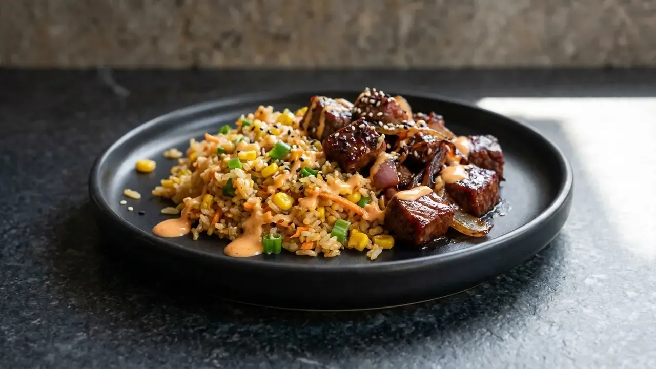 High Protein Korean BBQ Steak Fried Rice