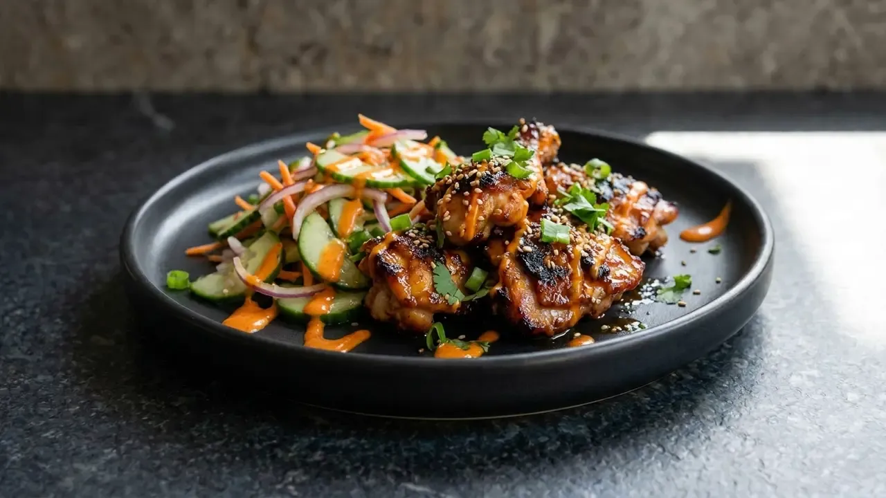 Koreanische BBQ Hähnchen-Wraps