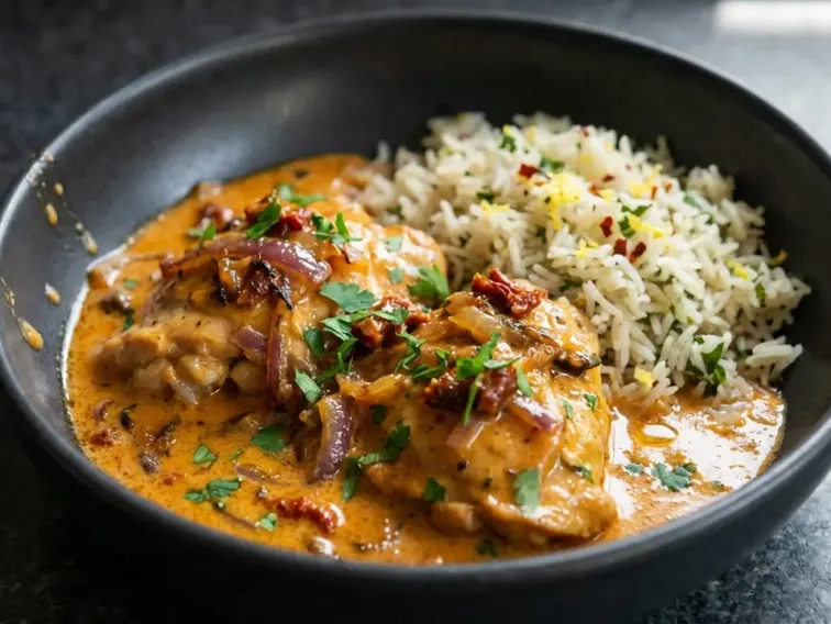 High Protein Caramelized Onion Creamy Chicken