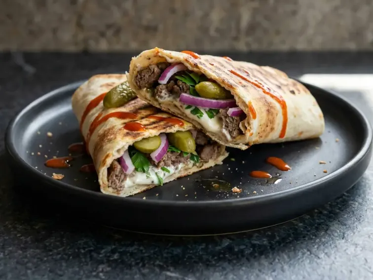 High Protein Knusprige Libanesische Rindfleisch-Wraps