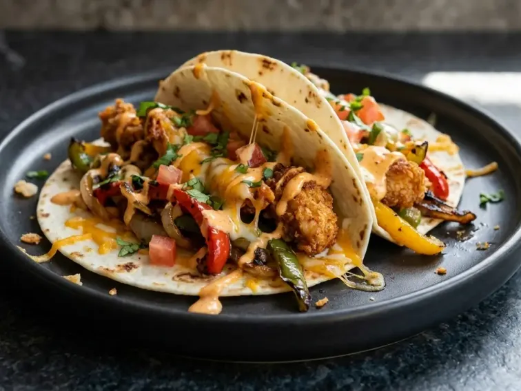 High Protein Cheesy Chicken Fajita Wraps