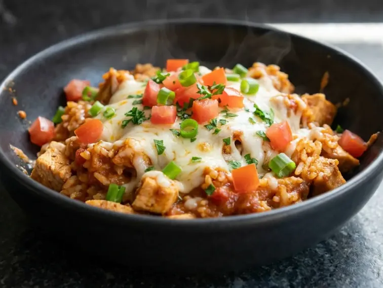 High Protein Cheesy Taco Chicken & Rice
