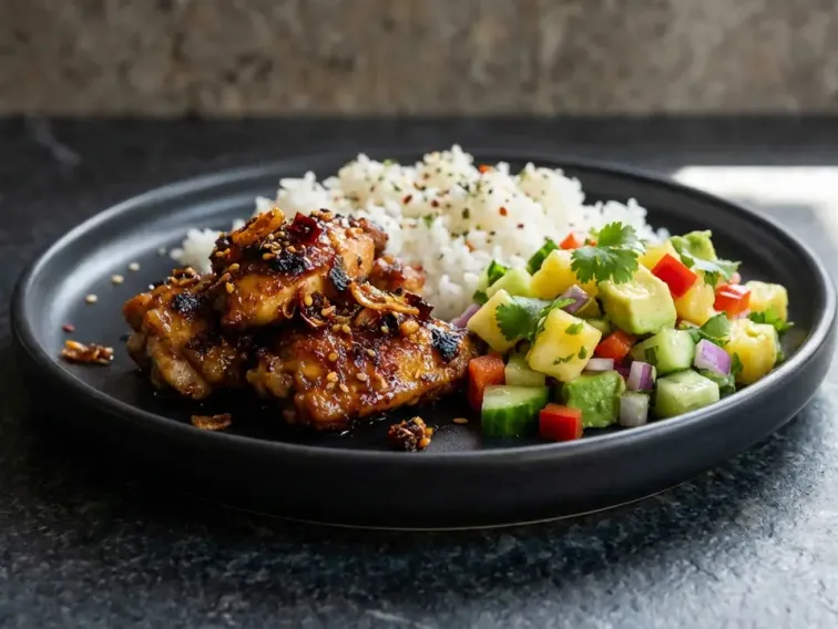 High Protein Honig-Chilli-Crisp Hähnchen Bowls