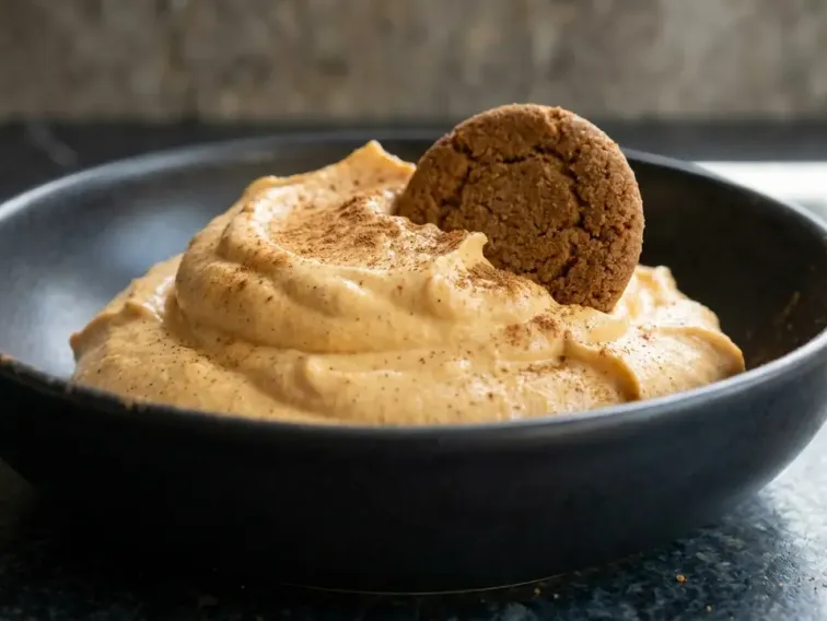 Kürbis-Käsekuchen-Protein-Dip