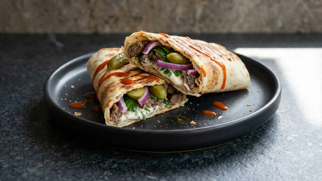 High Protein Knusprige Libanesische Rindfleisch-Wraps