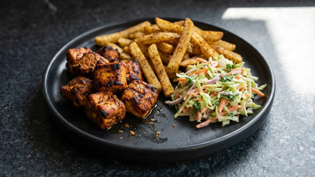 High Protein Crispy Tandoori Chicken & Chips